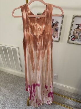 Z Supply Rust & Cream Tie-Dye Maxi Tank Dress